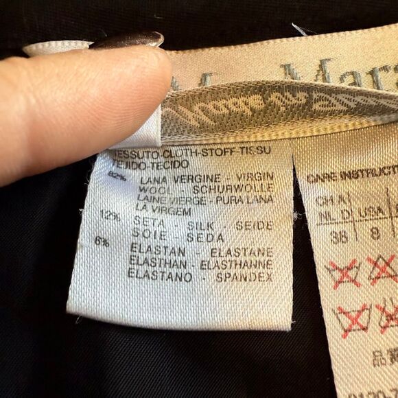 MaxMara Tailored Wool & Silk Midi Skirt in Black size 8 - Picture 9 of 10